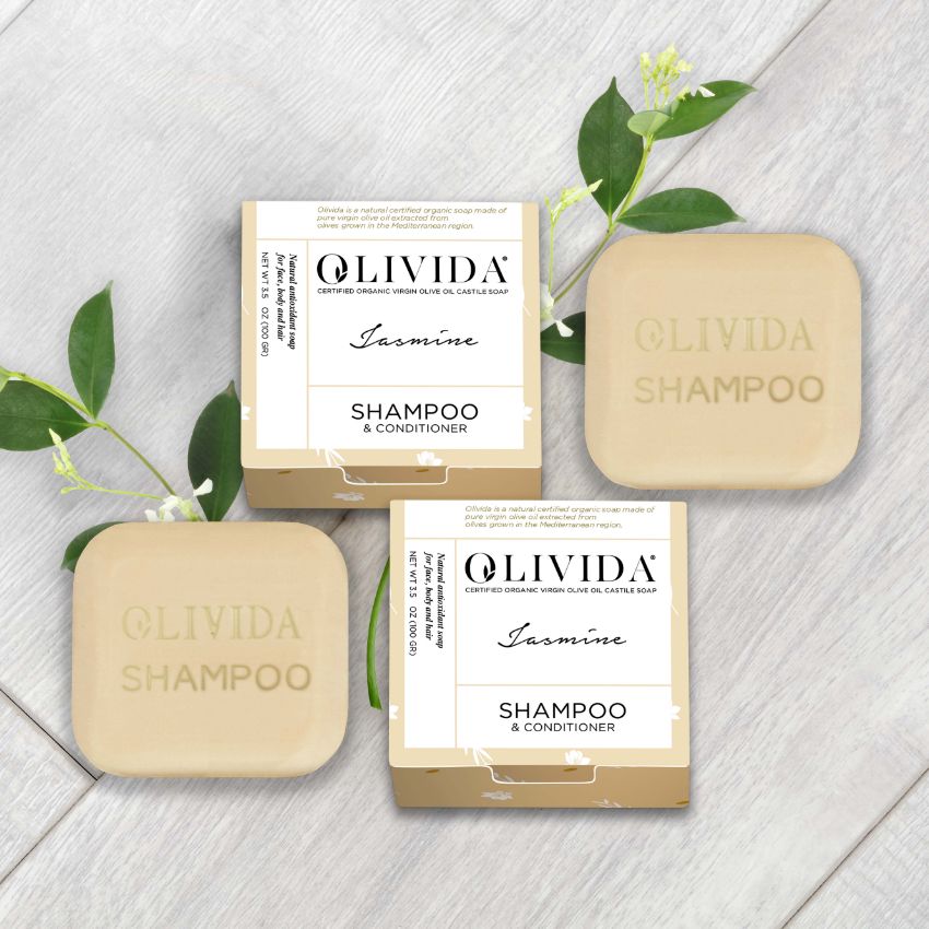 thumbnail image 2 of OLIVIA CARE All-Natural Coconut Shampoo Bar And Conditioner Bar - Moisturizing Plastic-Free Hair Care 2 of 12